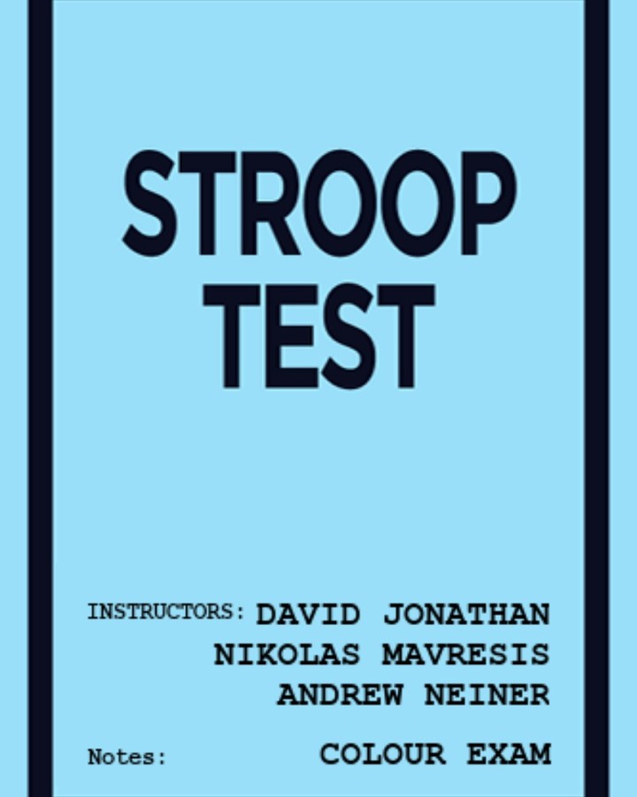 Stroop Test cover.
